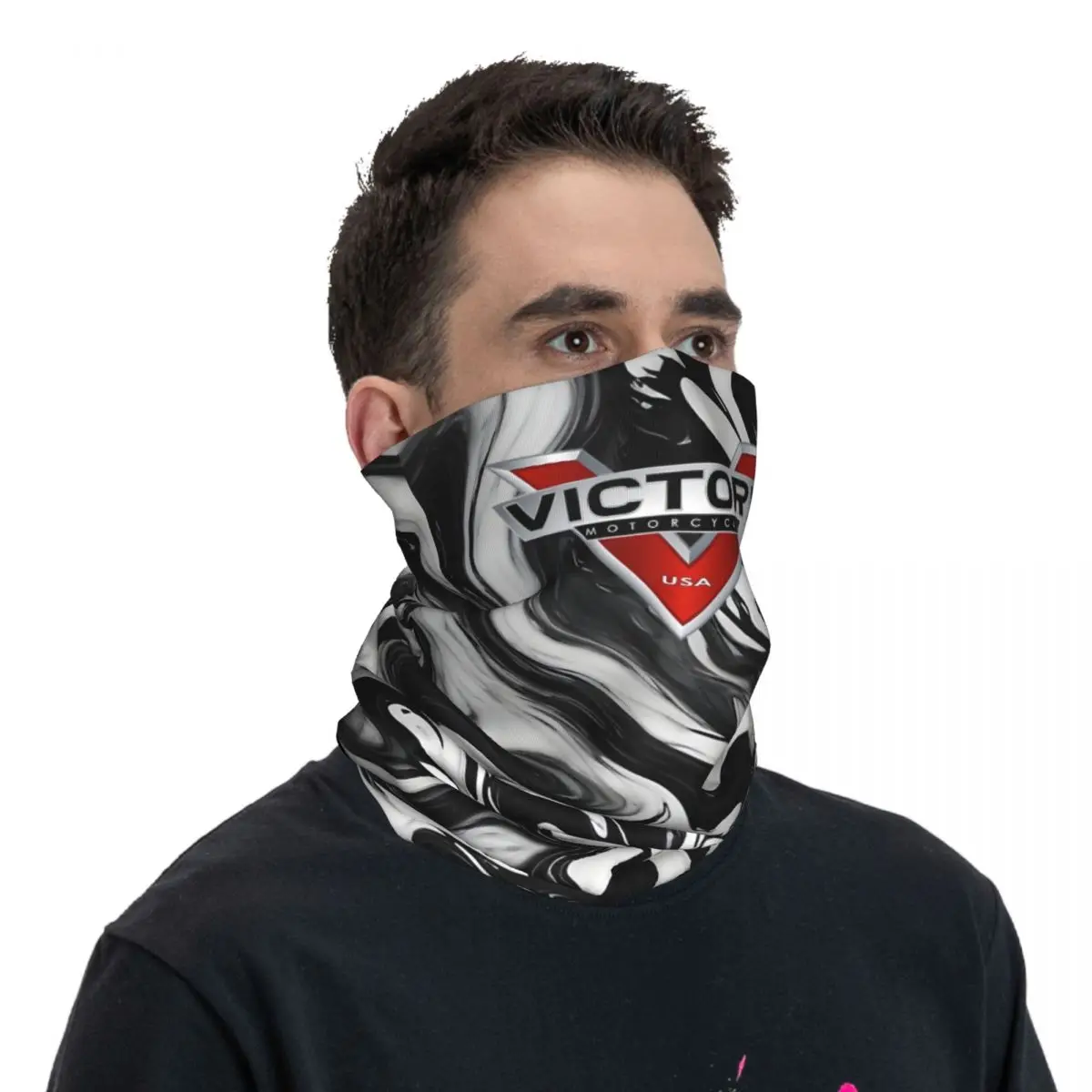 Victory Bandana para motocicleta, cubierta de cuello estampada, bufanda facial de bola alta Victory, uso múltiple, ciclismo, equitación, Unisex, adulto