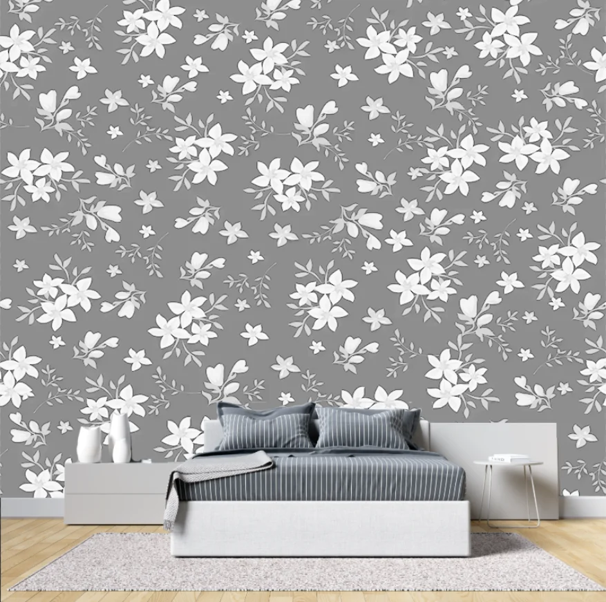 Customized size mural, American retro floral tile wallpaper, home decoration, pastoral style flower decoration painting murals