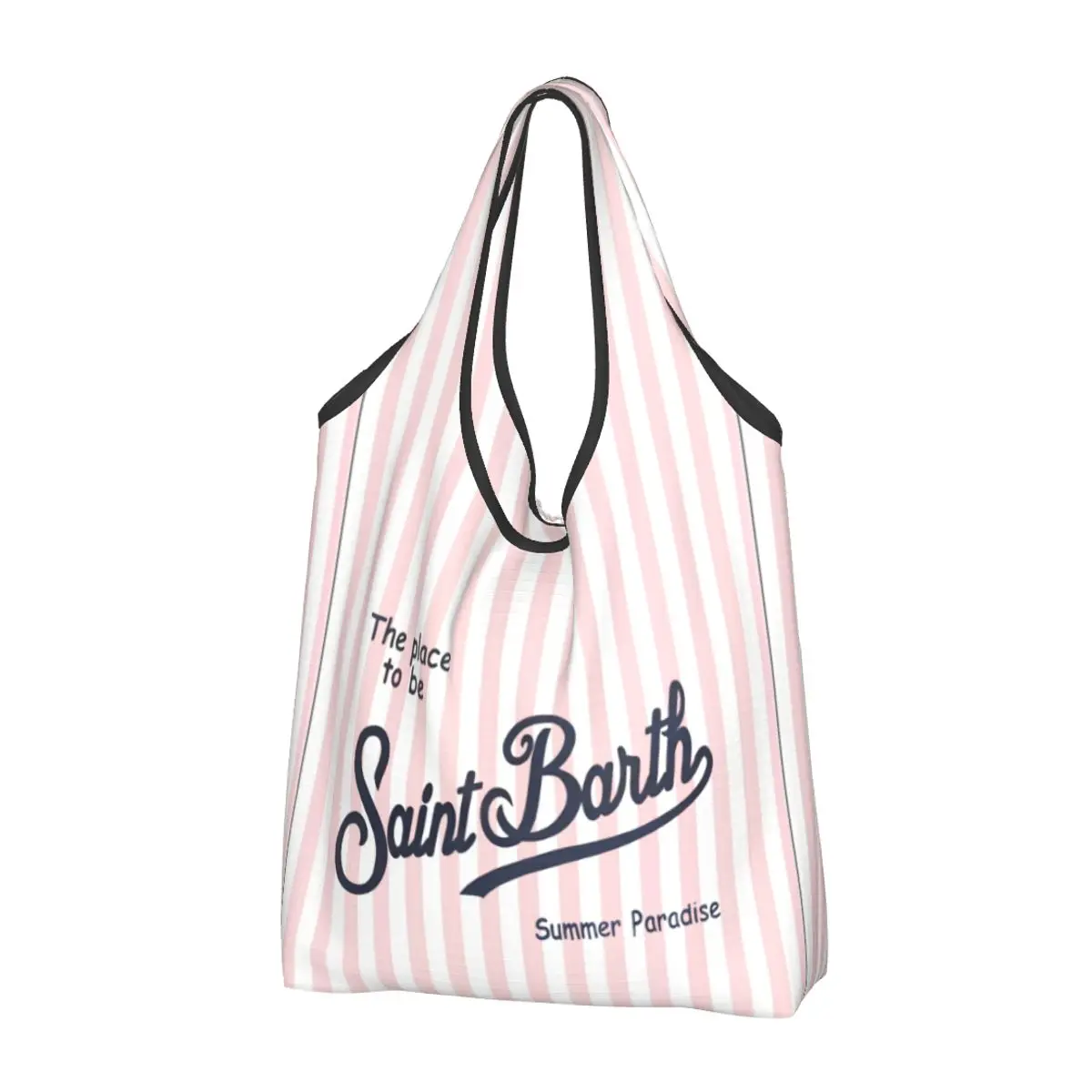 

The Place To Be S-SAINT B-BARTH Reusable Shopping Grocery Bags Foldable 50LB Weight Capacity Eco Bag Eco-Friendly Lightweight