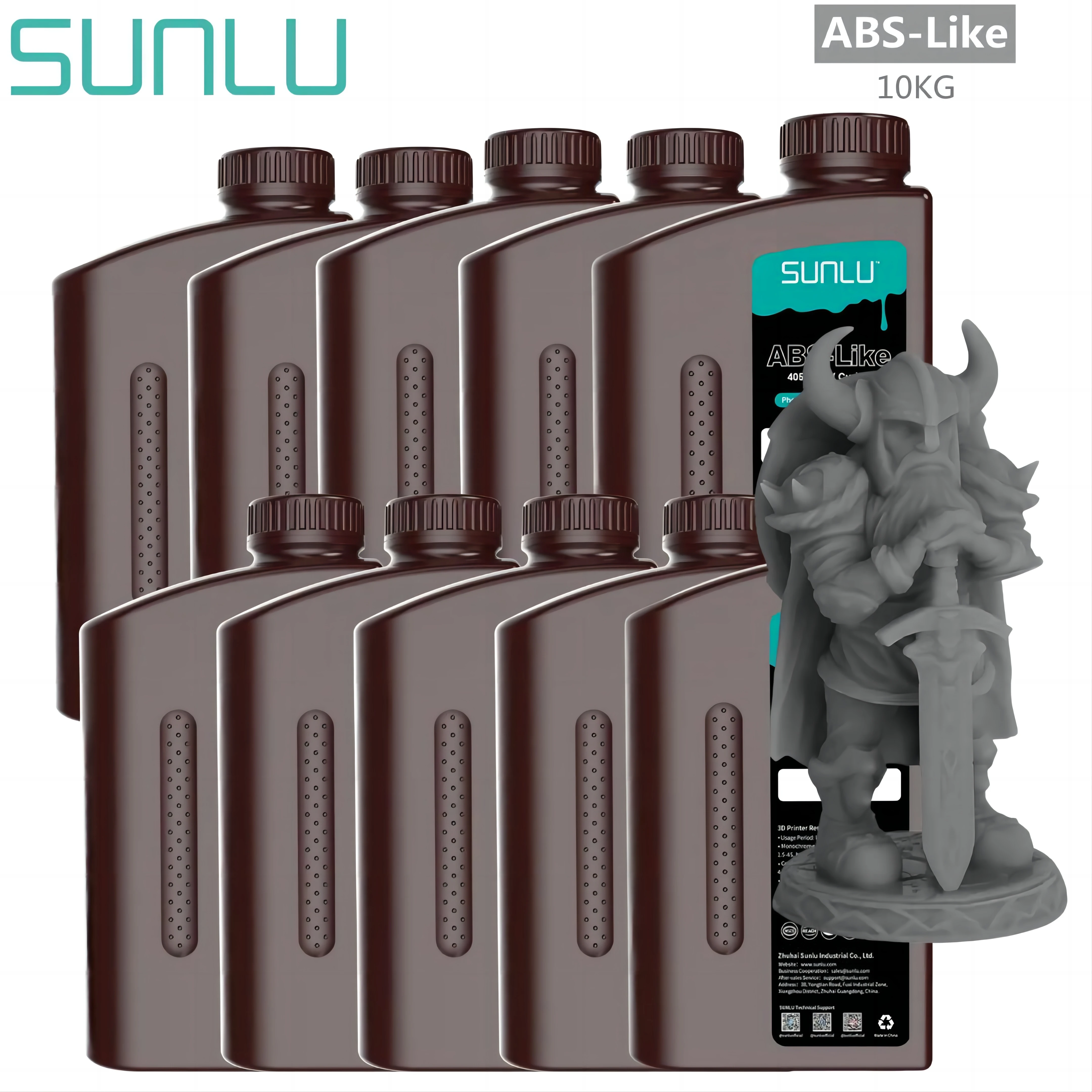 SUNLU ABS-LIKE żywica UV 405nm 1kg*10 dobra wytrzymałość szybkie utwardzanie żywica UV precyzyjny fotopolimer do drukarki SLA/DLP/LCD