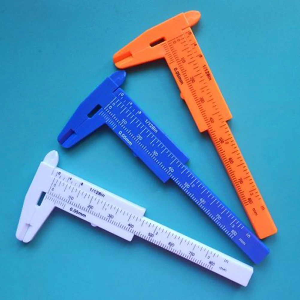 

Mini 80Mm Plastic Vernier Caliper Lightweight Measuring Tool For Internal External Step Depth Measurement Gauge Button