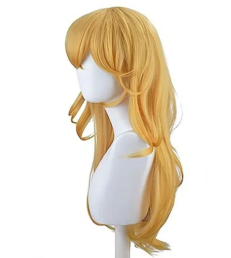 Game Peach Wig Cosplay Princess Wig Peach Crown Cosplay Long Wavy Halloween Peach Costume Party Wigs Cosplay Wig