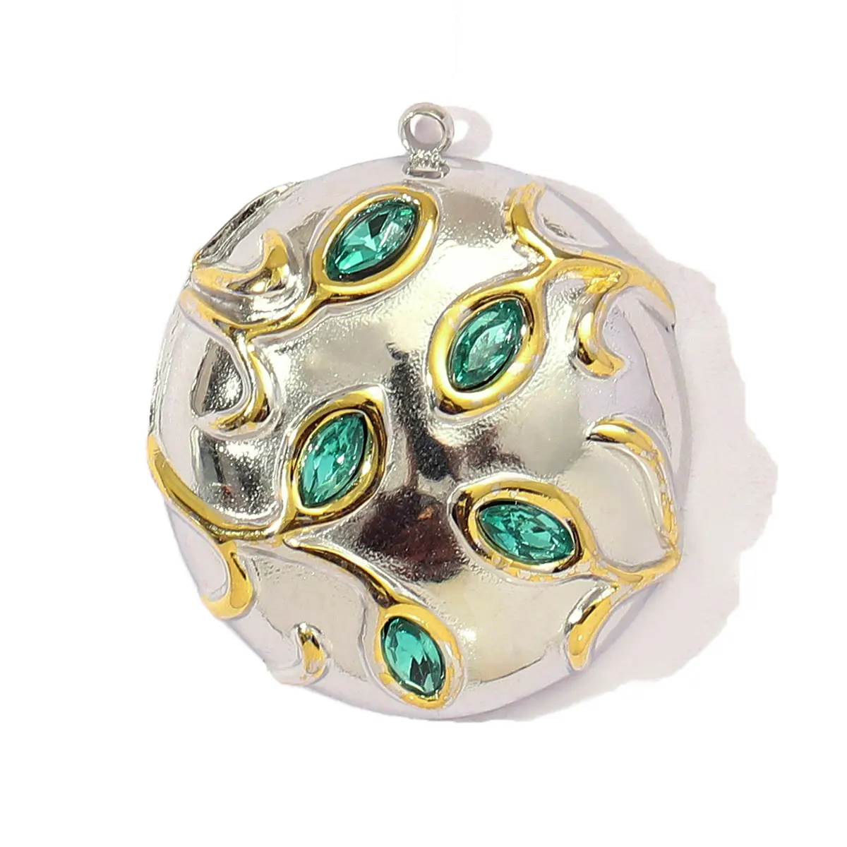 3pcs/Lot French Retro Stainless Steel Two Tone Life Tree Leaf Necklace Pendant Women Shell Star Flower DIY Charms Circel Jewelry - view 4