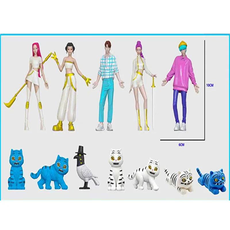 데빌 헌터 24개 신규 애니메이션 K팝 인형 비닐 장난감 루미 미라 조이 캐릭터 비닐 마스크 박스 포함 수제 생일 선물 팬클럽 선물