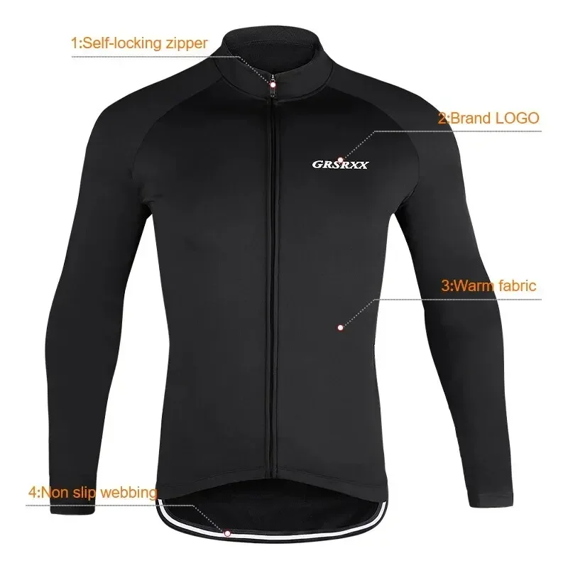 GRSRXX Thermal Winter Cycling Jacket MTB Bike Coat Bicycle Coat Sleeveless  Long Sleeve Clothing Cycling Jersey Ciclismo Unisex