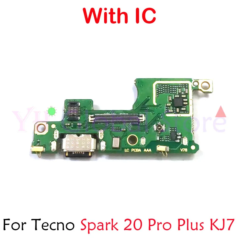 For Tecno Spark 20C BG7n BG7 / 20 Pro KJ6 / 20 Pro Plus KJ7 USB Charging Dock Connector Port Board Flex Cable Repair Parts