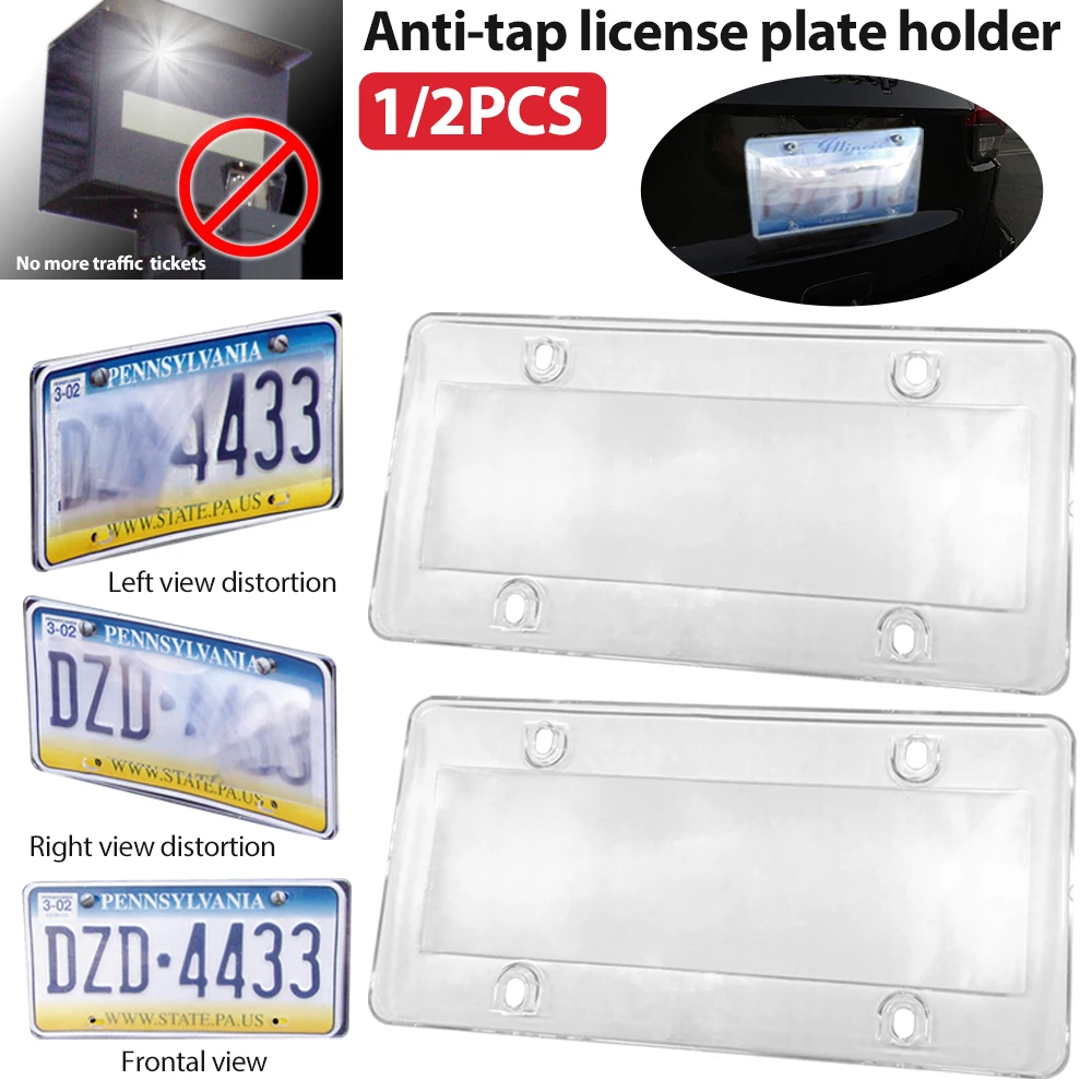 

Duable High Quality Particular License Plate Cover Cap ABS Anti Speed Auto Black Camera Light Plastic
