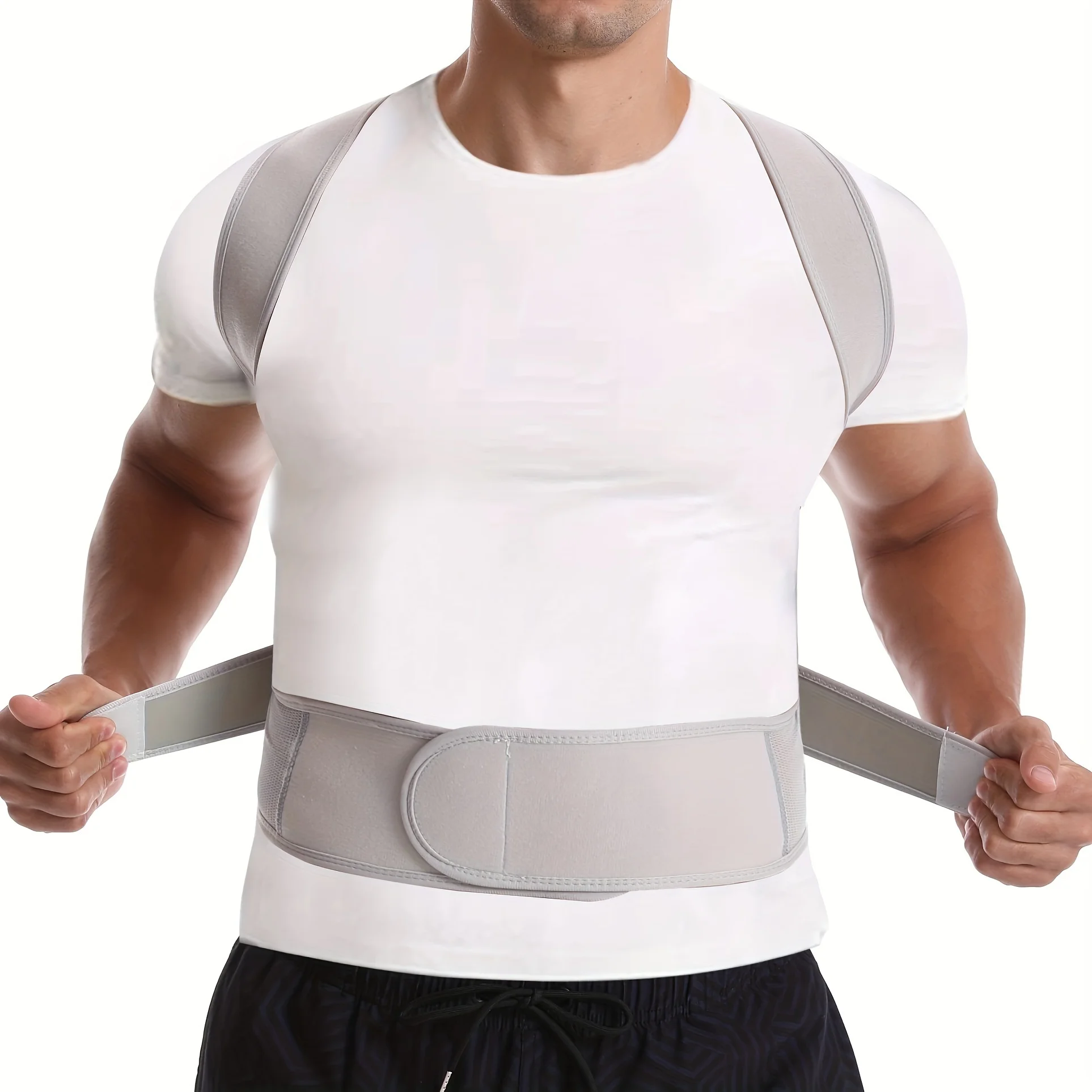 Reinforced Belt Lumbar Column Posture Corrector Vest Adjustable Back Support Strap Shoulder Spine Brace Neck Stretcher Trainer