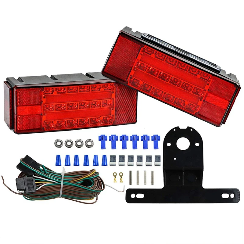 Submersible Rectangular Trailer Light Kit Low Profile LED Trailer Light Stop Tail Turn Signal Running Lights For Truck Marine RV