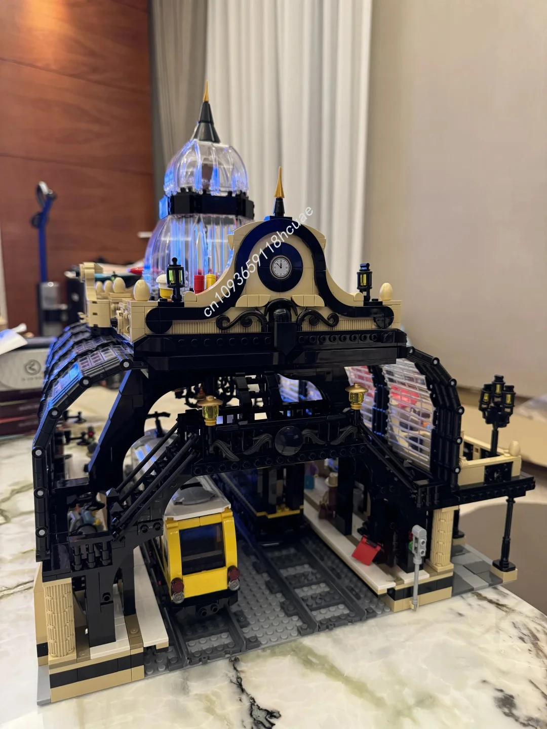 4074 pçs moc studgate estação de trem edifício modular vista rua modelo bloco de construção diy montagem criativa brinquedos educativos presente