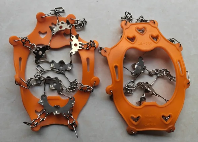 18 الأسنان تسلق الأشرطة للشتاء في الهواء الطلق المشي الجليد الصيد أحذية الثلوج عدم الانزلاق الأحذية المنغنيز الصلب أغطية الحذاء #5