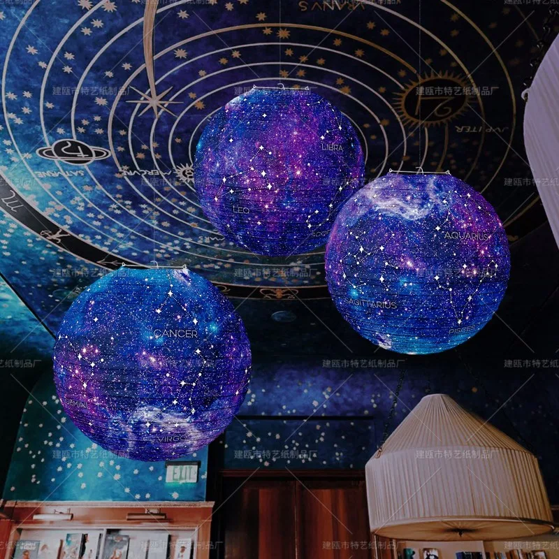 Sternbild Laternen Dekoration Sternen himmel Thema Party hängen DIY Anhänger Papier Laterne Anhänger Kinder Geburtstags feier Dekor