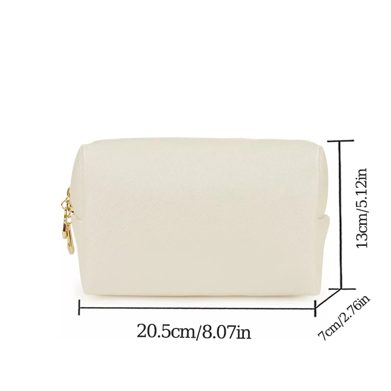 Solid Color Fashion Cute Travel Makeup Bag Cosmetic Pouch for Teens Girls Women Toiletry Storage Organizer