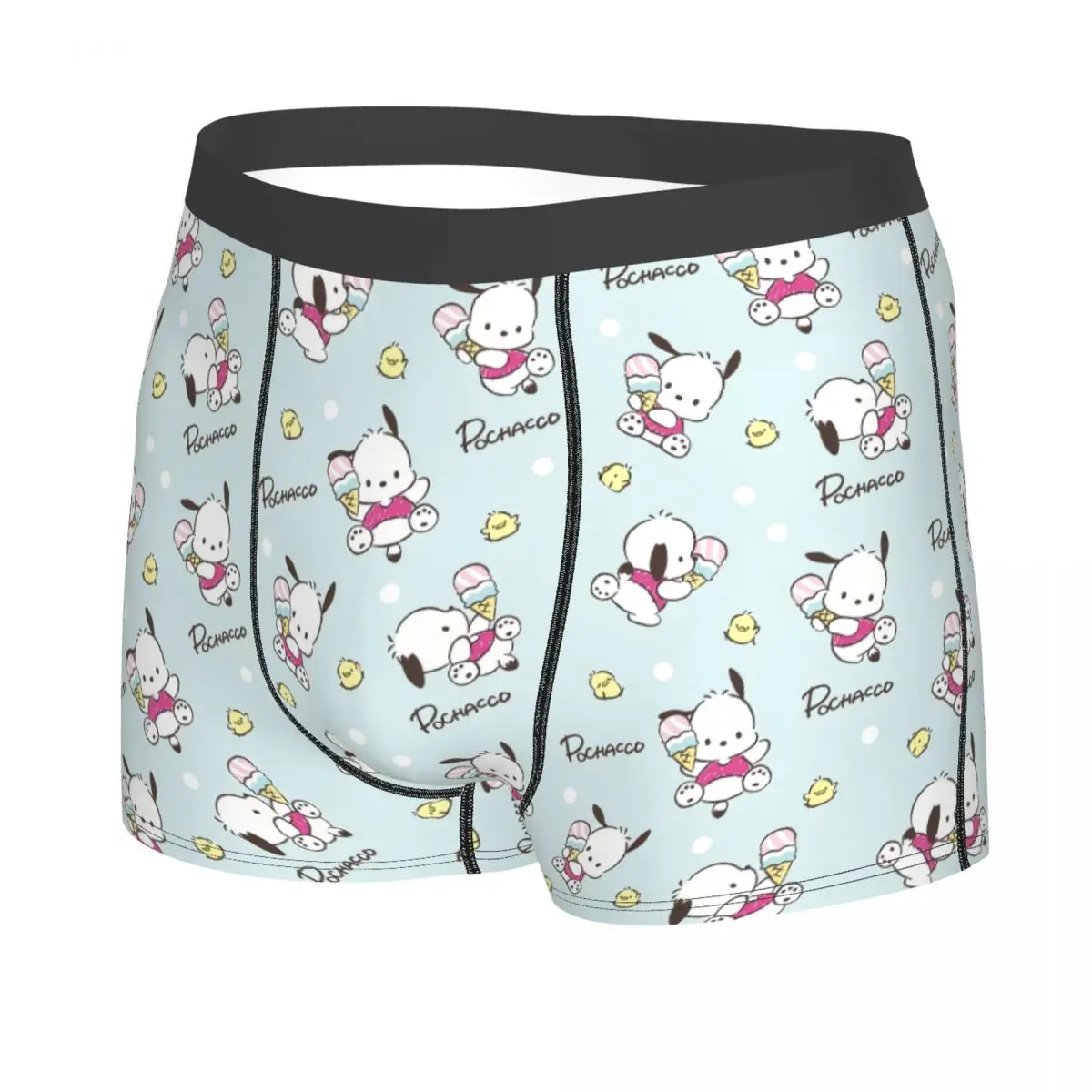 Custom Male Novelty Pochacco Sanrio Cartoon Underwear Boxer Briefs Stretch Shorts Panties Underpants