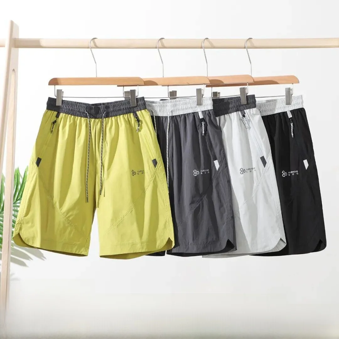 

Lightweight Quick-Dry Outdoor Men's Casual Shorts Elastic Waist Color Block Summer Fashionable Polyester Fiber Standard Fit