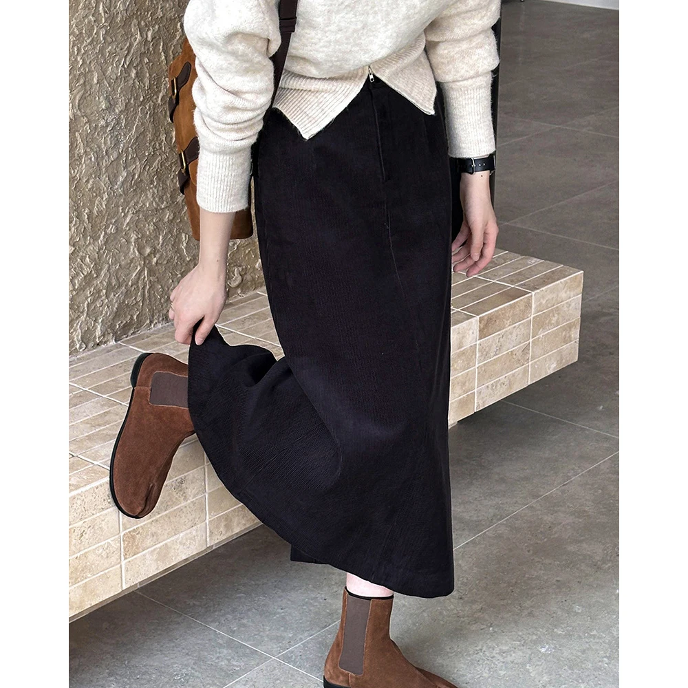 2024 New Arrival Women Autumn Clothes High Waist Women A-Line Bodycon Long Skirts Faldas Femme Streetwear