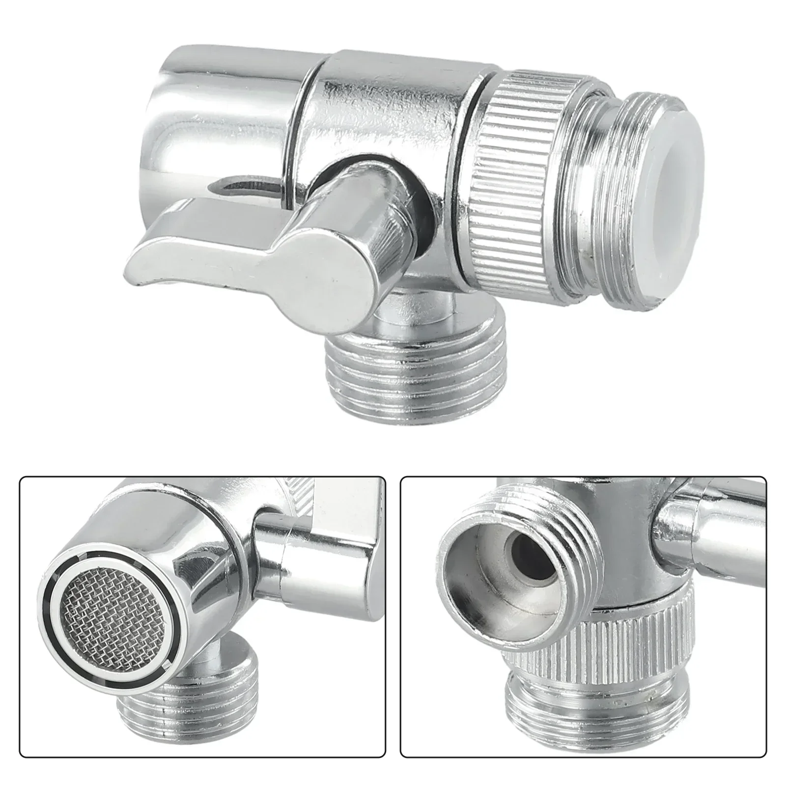 

Convenient Valve Diverter Faucet Diverter Stylish Useful Valve Water Tap 3-way Bidet Shower Connector Faucet Adapter