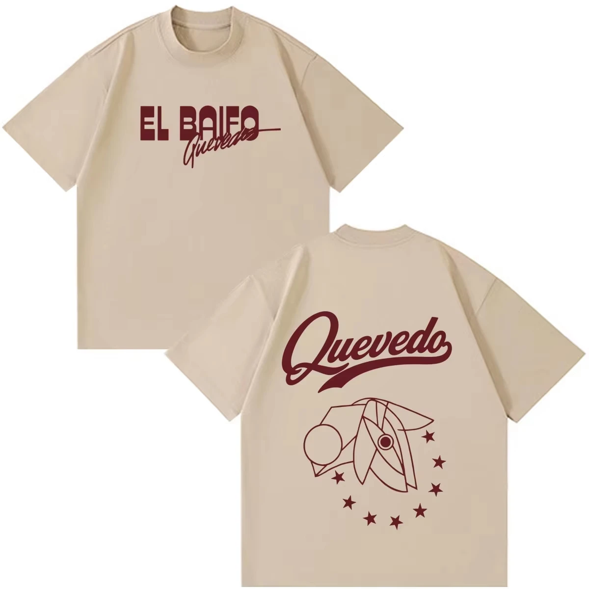 Camiseta QUEVEDO EL BAIFO Tour 2026 - Moda Masculina e Feminina, Camiseta de Verão de Algodão Casual Vintage