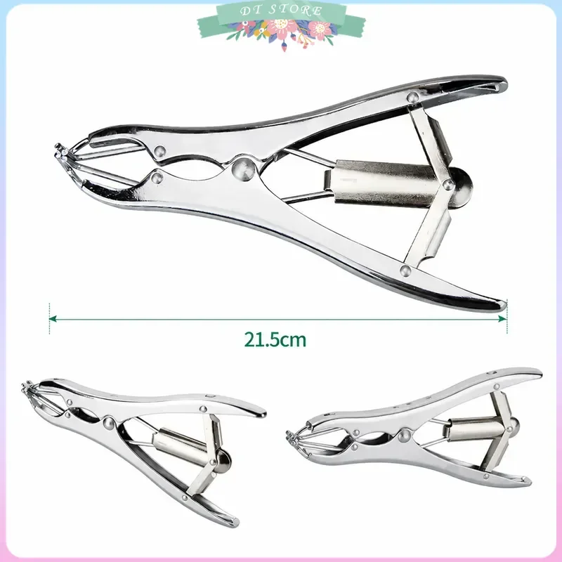 Stainless Steel Sheep Tail Castration Pliers Clamp with 100 Rubber Rings Farm Animal Livestock Tool for Lamb Goat Pig