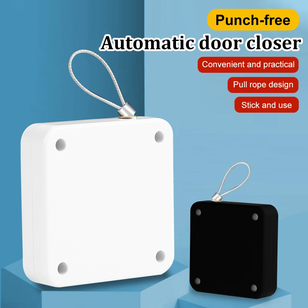 Door Closer Automatic Closing Sliding Latch 500/800/1000g Pull Punch-free for Sliding Mesh Closer Closed for Refrigerator