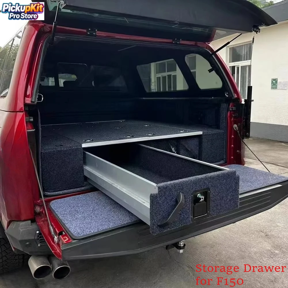 

Best Truck Bed Storage Systems Rear Position Metal Drawers with Slide Out Tooling Boxes for F150