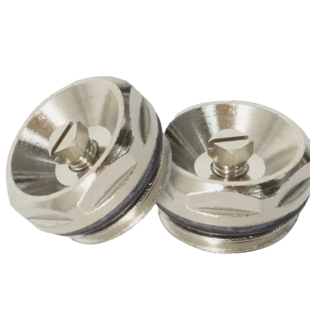 5pcs 1/2 Inch Radiator Bleed Valve Nickel Plated Brass Air Vent Key 10 Bar 120C Manual Release For Central Heating Systems