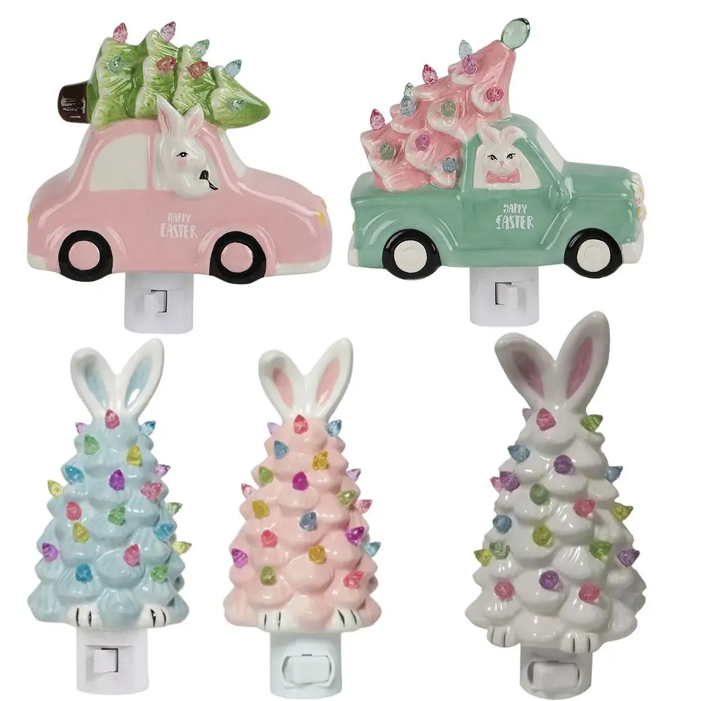 Happy Easter Bunny Decorative Night Light Rabbit Tree Cartoon Rabbit Animal Night Lights Decorative Plug Into Wall