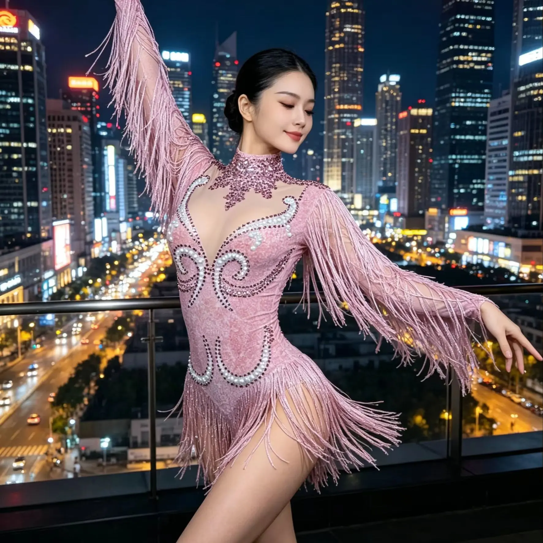 body-a-manches-longues-avec-franges-incrustees-de-perles-et-de-strass-saphir-decoupes-transparentes-pour-drag-queen-cabaret-tenue-professionnelle