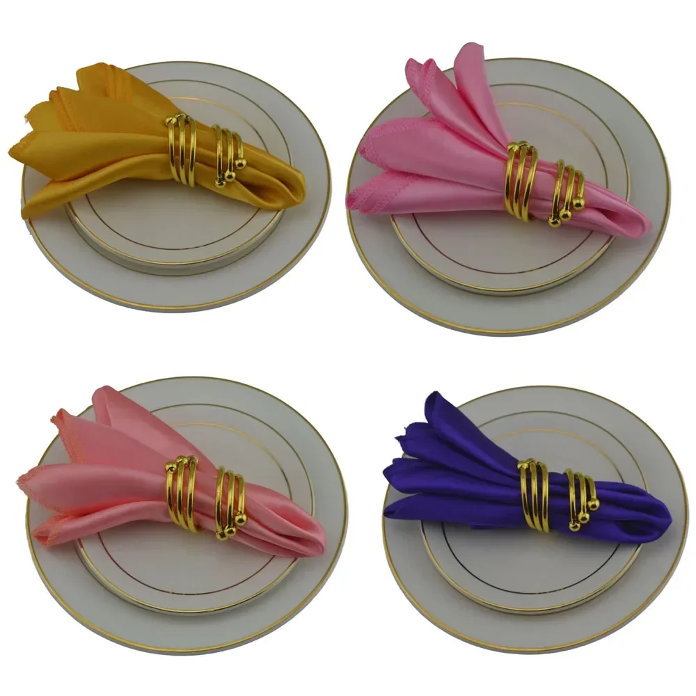 

12pcs Satin Napkin Wedding Mariage Hall Decoration Christmas Birthday Baby Shower Banquet Cloth Napkins 32x32cm Handkercheif