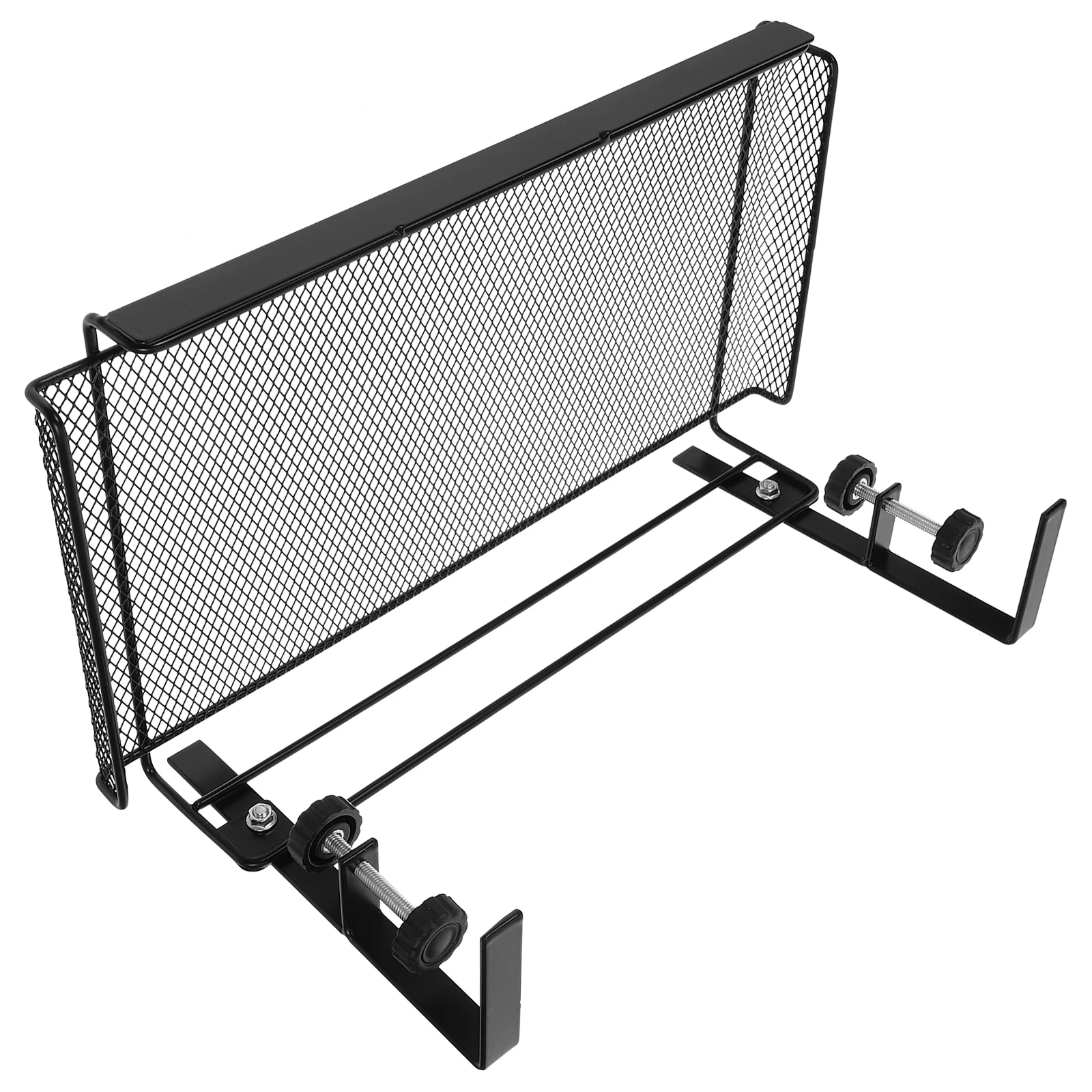 

Desk Under Table Storage Hanging Basket Office Large Shelf File Holder Organizer Black Storage Solution Iron Frame Adjustabler