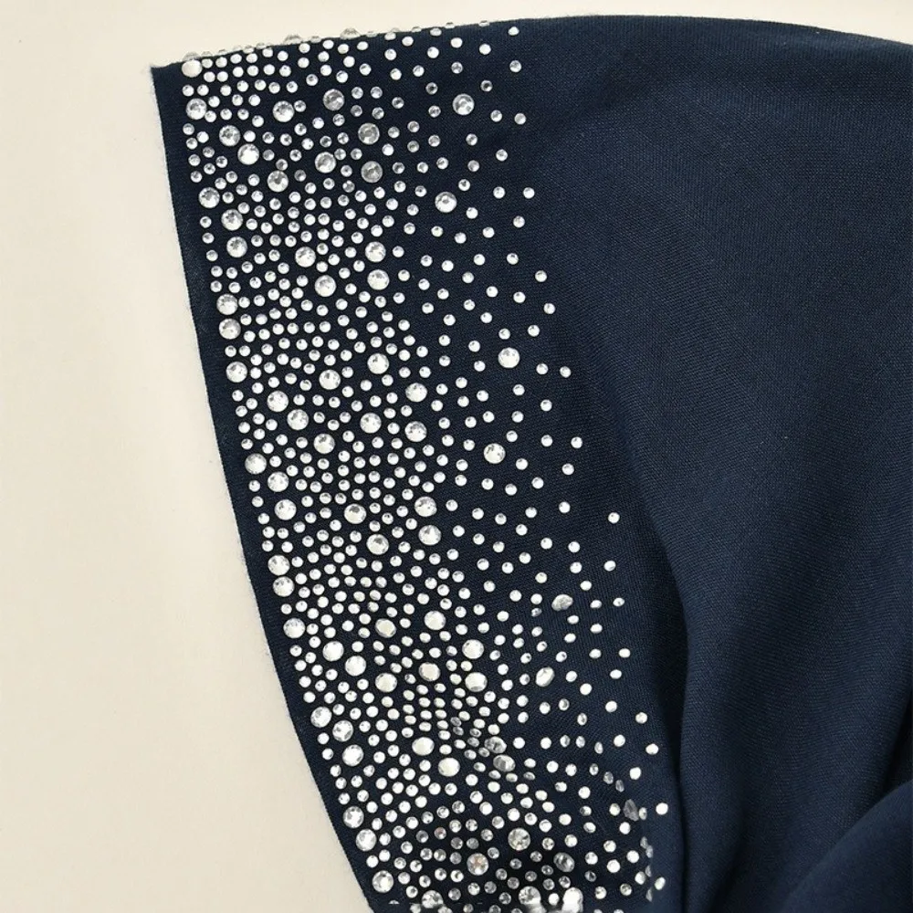 New Cotton Elastic Headband Cap Stretch Fabric Elastic Band Stretch Shawl Diamond Pattern Plain Muslim Hijab Hat Women Lady