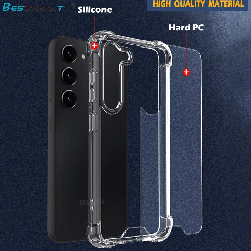 Hybrid Shockproof Hard Case For Samsung Galaxy S26 Edge S25 Ultra S24 FE S23 Plus Luxury Transparent Airbag Clear Back Cover