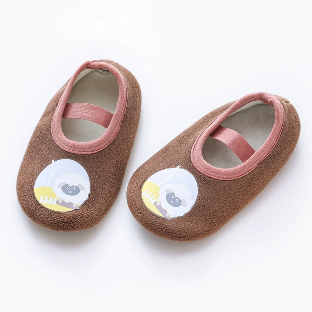 

Cute Rubber Sole Baby Sock Anti Skid Warm Cushion Infant Soft Soled Shoes Cartoon Design Lightweight Baby Walker Sneakers Infant