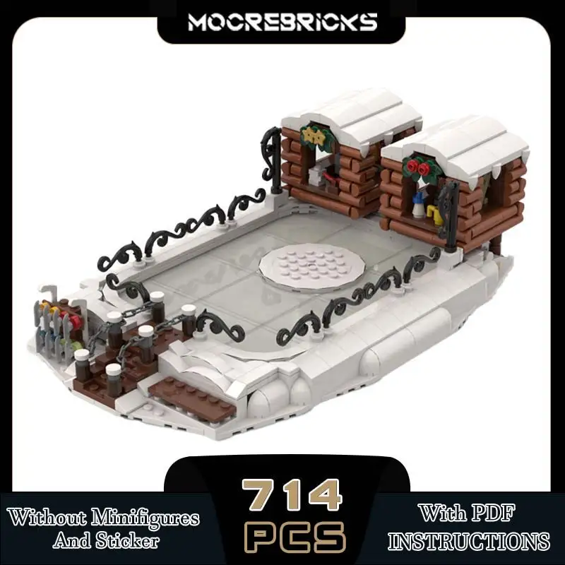 

MOC-200549 Winter Countryside Ice Skating Rink Building Block DIY Model Technology Bricks Puzzle Toys Collection Christmas Gifts