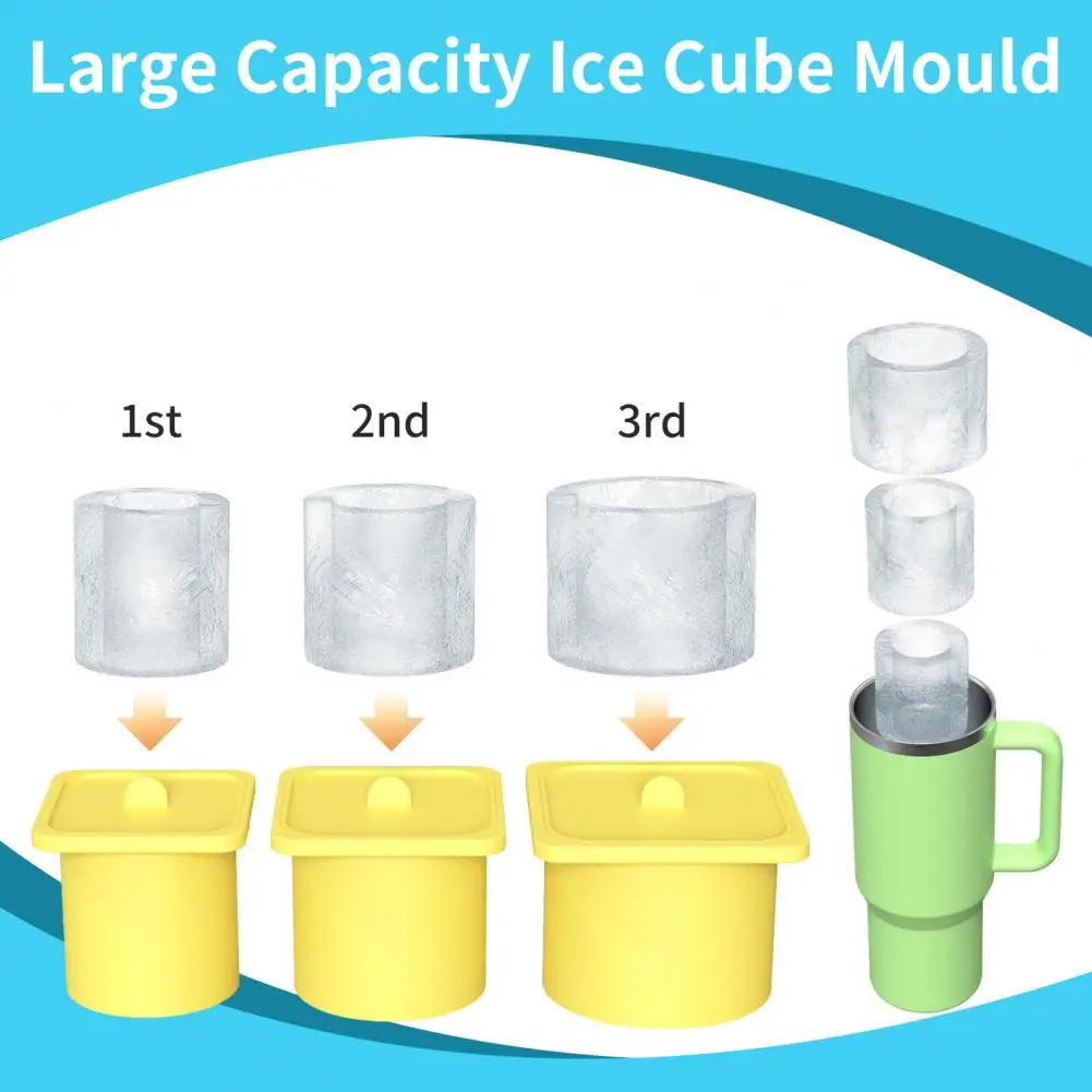 Silicone Ice Tray Leak-proof Ice Tray Silicone Ice Cube Tray Set for Tumbler with Lid Slow Melt Hollow for Juice for 30/40