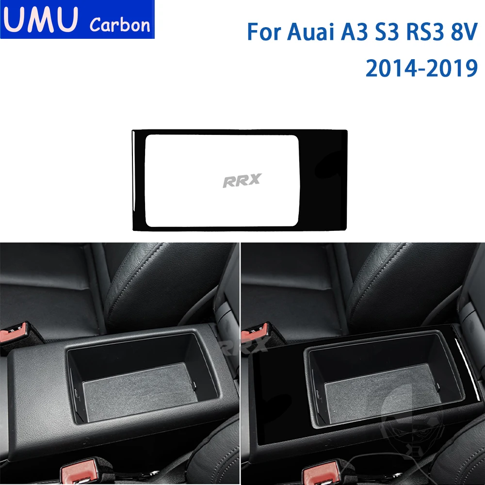 

For Audi A3 S3 RS3 8V 2014 2015 2016 2017 2018 2019 Accessories Car Interior Handrail Box Panel Trim Sticker Black Plastic