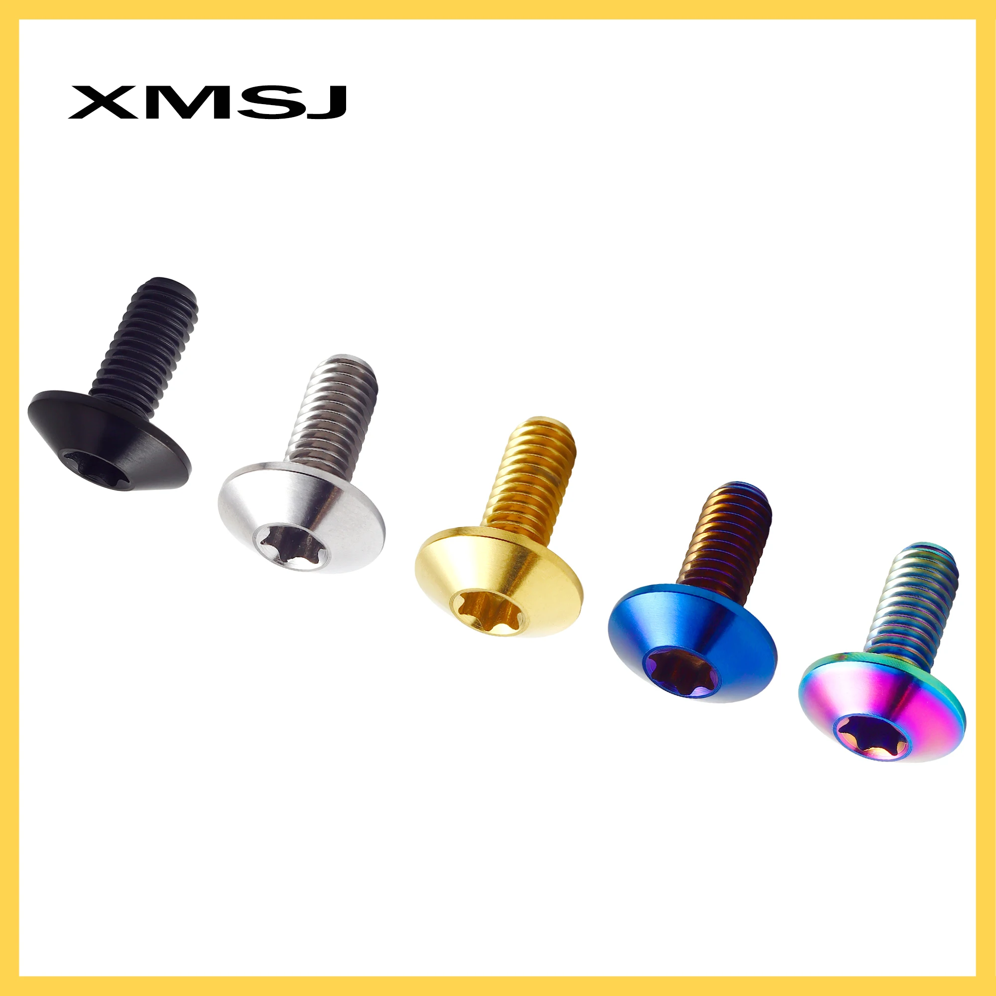 XMSJ M6x15 20mm Titanium Motorcycle Shell Windshield Bolt Fastener Exhaust Pipe Licence Plate Torx Head Screw 5pcs
