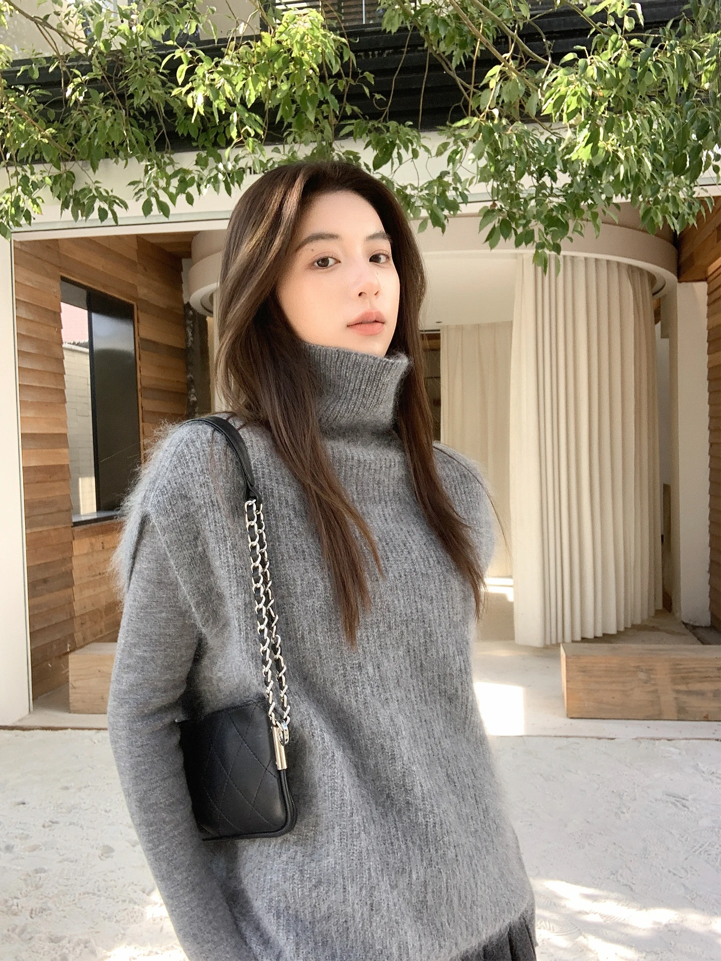 

Женский вязаный свитер-жилет TWINS из мягкой шерсти с высоким воротником, 100% шерсть, теплый, молодежный стиль