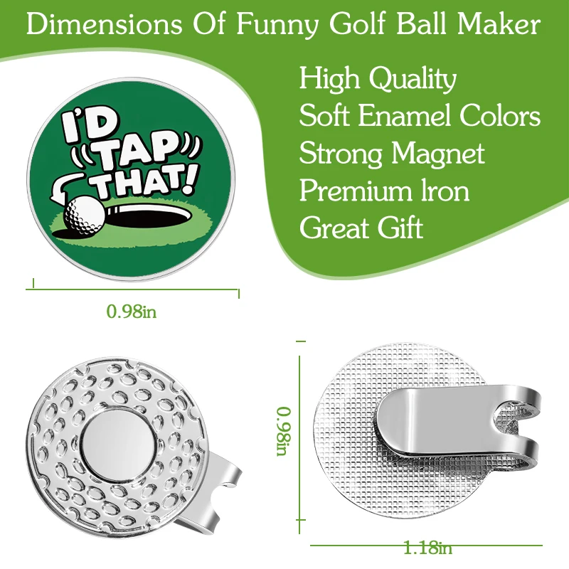 0.98 Inch Ball Markers Golf Cap Clips for Men Women Golfer Magnetic Golf Hat Clips Accessories Jewelry Gift