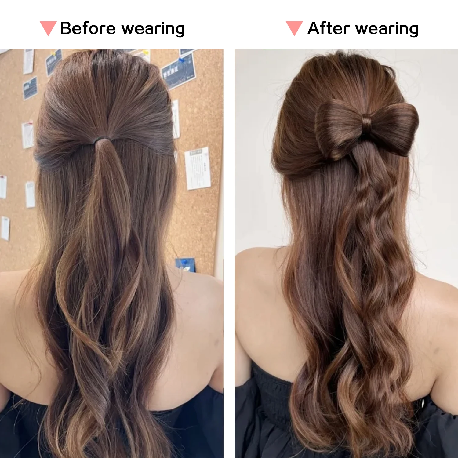 Wavy Claw type Bowknot Hair Bun Synthetic Clip In Hair Extensions  Elegant Natural suitability daily use for Hair accessories