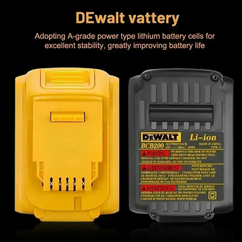 20V 6000mAh DCB200 Battery Compatible With Dewalt Power Tools 18V Rechargeable Electric Tool Lithium Batteries 20V 18Volt