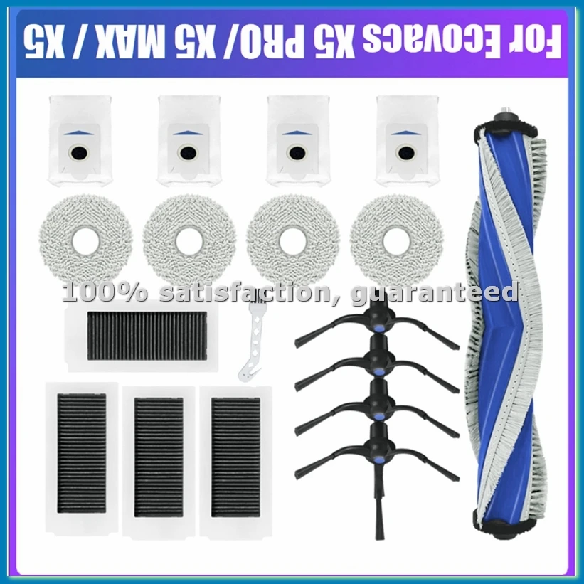 

For X5 Pro/ X5 MAX/X5 Robotic Vacuum Cleaner Accessories Roller Side Brush HEPA Filter Mop Cloth Dust Bag-ABRM