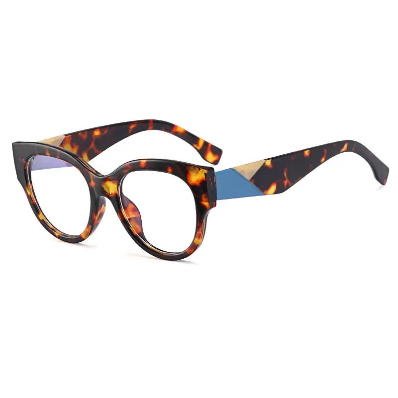

Women Trendy Cat Eye Prescription Glasses Large Thick Frames Colorful Legs Diopters Minus -1.0 -1.5 -2.0 To -6.0