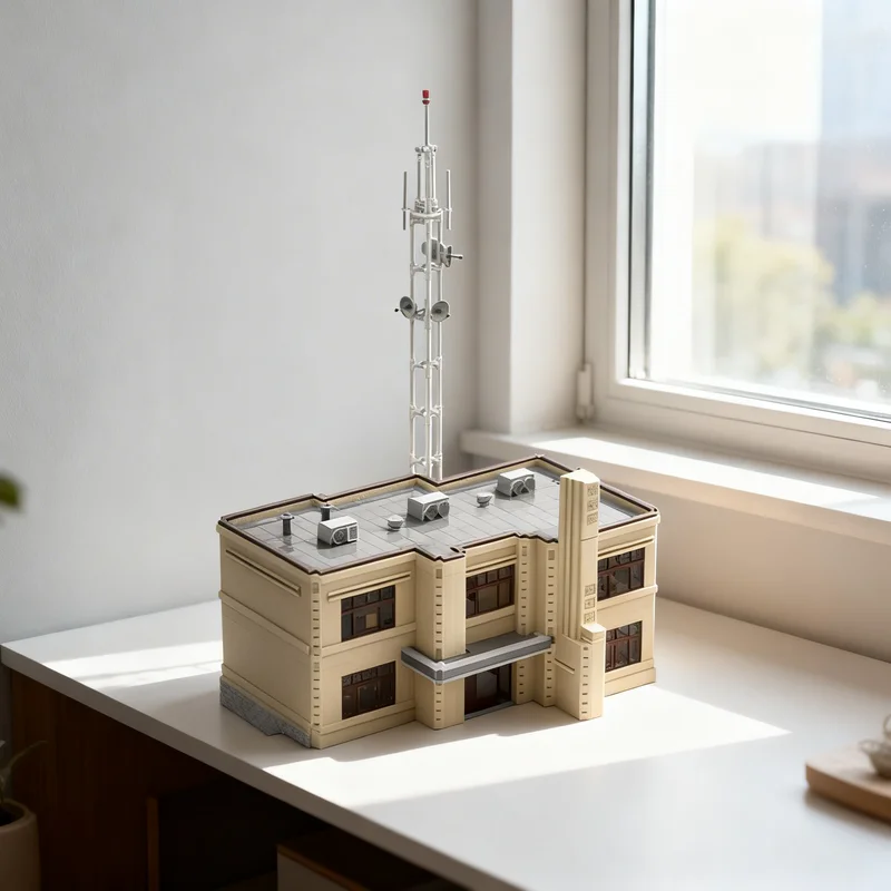 

5364pcs MOC Radio Station Modular Streetscape Model Building Blocks Creative Display Gift Collectible Decor Kids Premium Adult