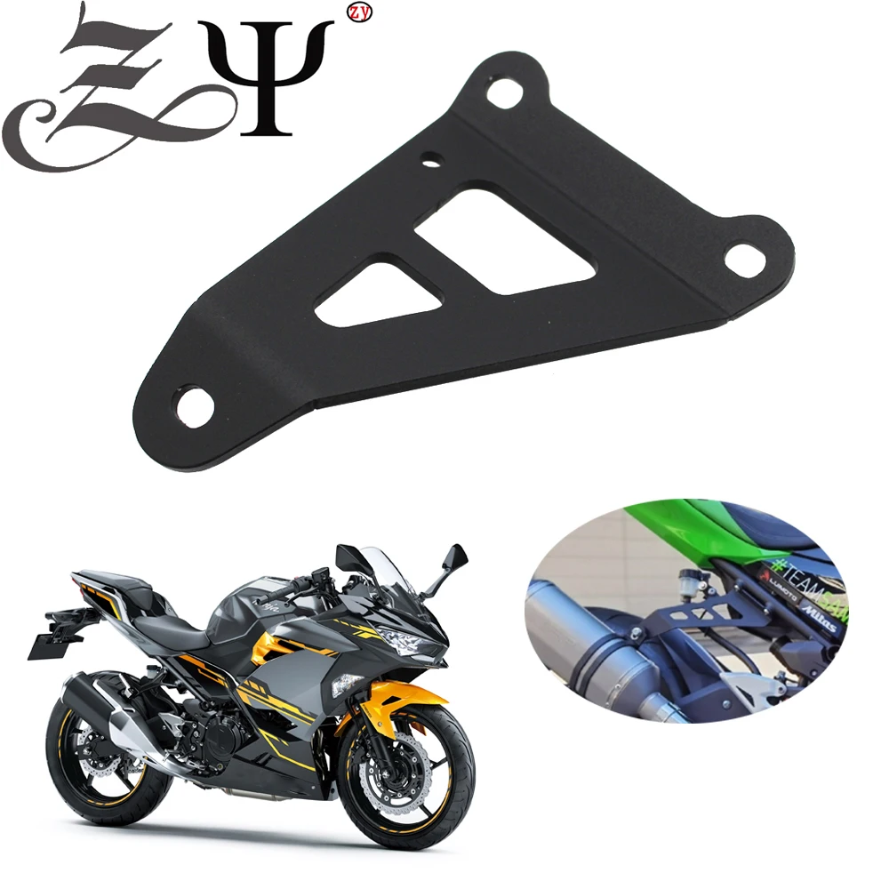 

Motorcycle Accessories Aluminum Exhaust Hanger Bracket with Screws Powder Coated Black For KAWASAKI NINJA300 NINJA250 2013-2017