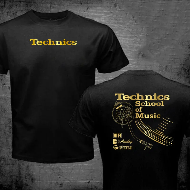 Vintage Deejay Shirt Long Play tshirt Technics School of Music T Shirt Men Retro DJ Music T-shirt Hot Sale Fashion Top Tee Shirt