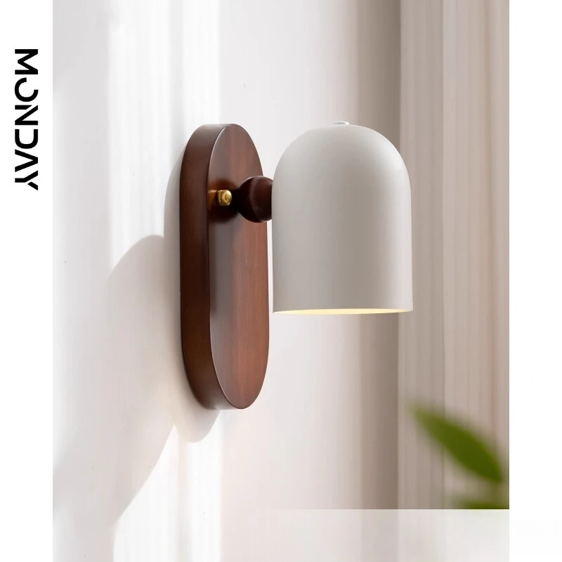 الفرنسية خشبية الجدار مصباح التصميم الحديث غرفة نوم أباجورة الرجعية الداخلية ديكور غرفة المعيشة الممر فندق الجدار الشمعدان