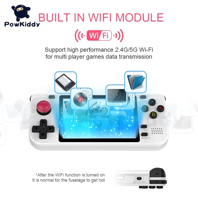 POWKIDDY-Handheld Game Console, Joystick 3D, botão de gatilho, presentes infantis, RGB10S, IPS, tela OGA, Open Source, RK3326, 3,5"