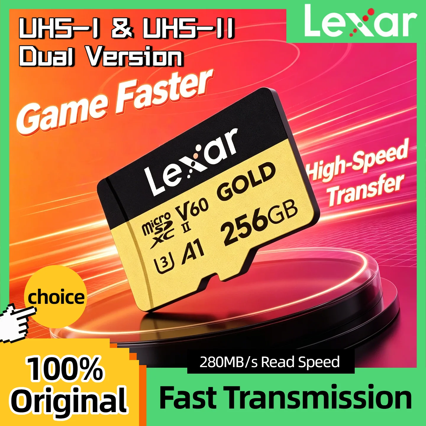 

Max Lexar GOLD Micro SD Card 1366X UHS I 1800X UHS II TF Memory A1 V30 U3 4K A2 V60 for DJI Drones Nintendo Switch Console