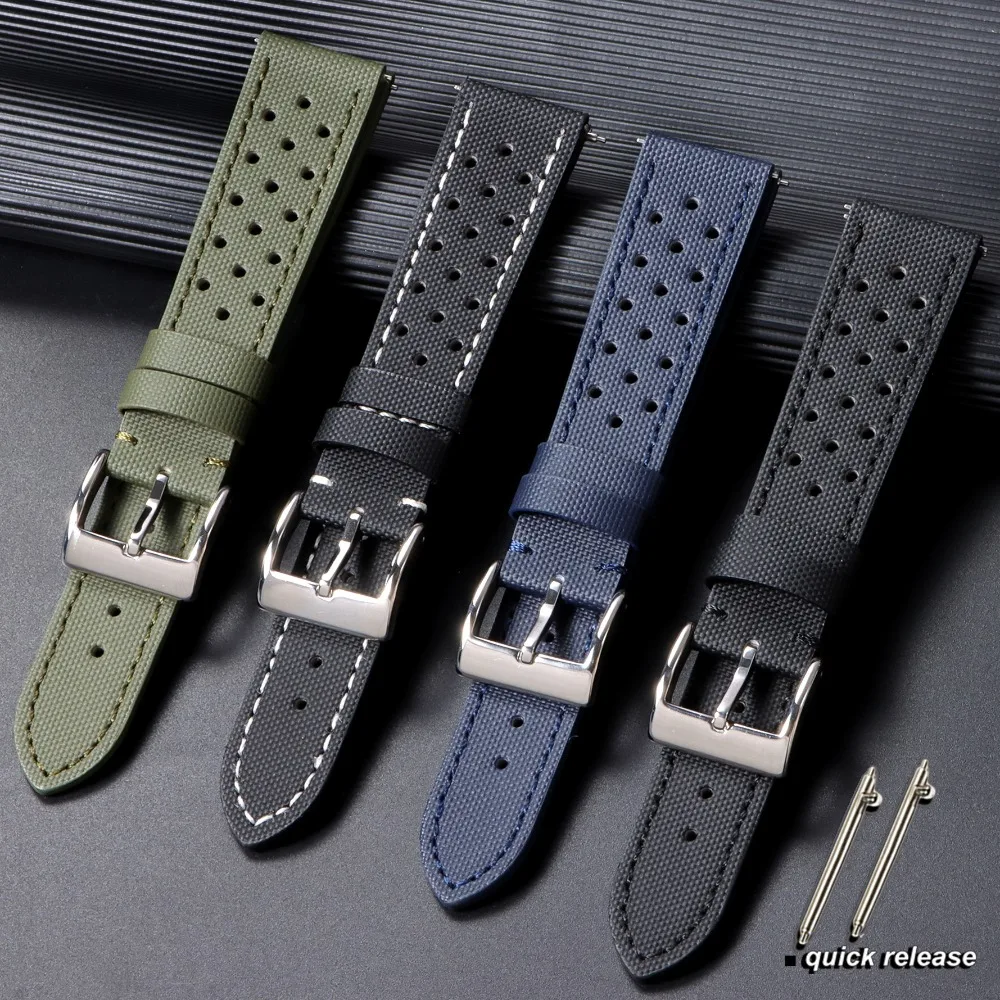 

Premium Sailcloth Watch Band for Rolex for Omega Strap 18mm 20mm 22mm Durable Nylon Quick Release Men Women Sport Bracelet
